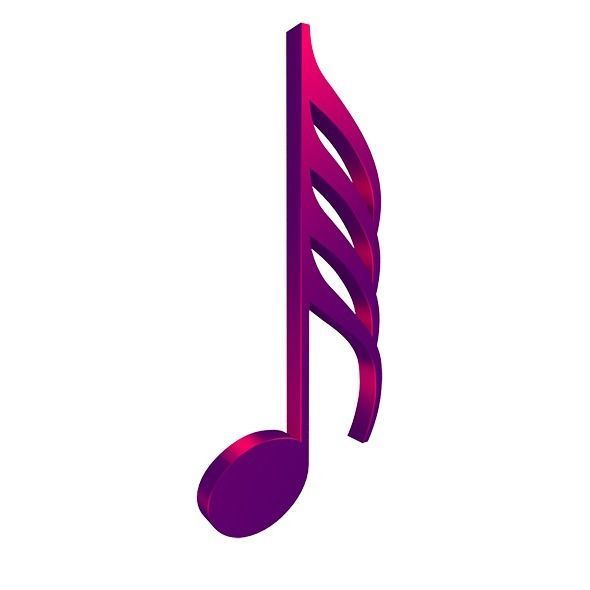 3D Musical Notes Symbols 55 pcs Low-poly 3D model_24