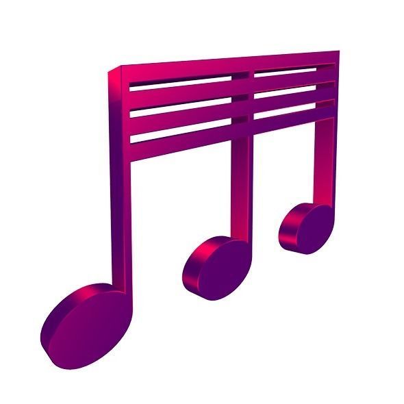 3D Musical Notes Symbols 55 pcs Low-poly 3D model_4