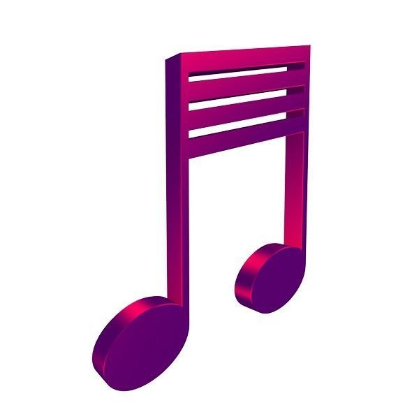 3D Musical Notes Symbols 55 pcs Low-poly 3D model_12