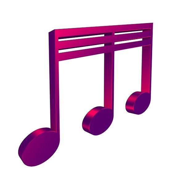 3D Musical Notes Symbols 55 pcs Low-poly 3D model_3