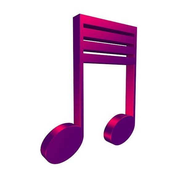 3D Musical Notes Symbols 55 pcs Low-poly 3D model_16