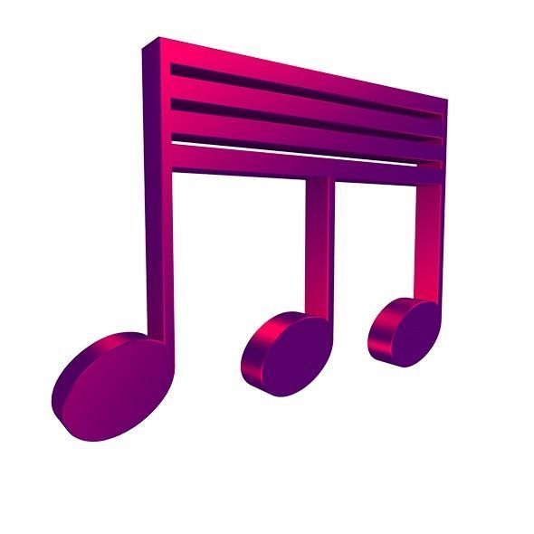 3D Musical Notes Symbols 55 pcs Low-poly 3D model_8