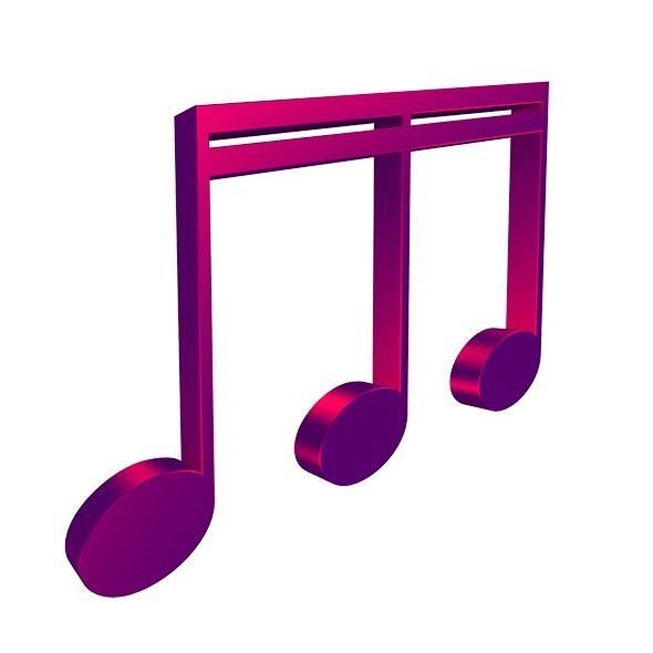 3D Musical Notes Symbols 55 pcs Low-poly 3D model_2