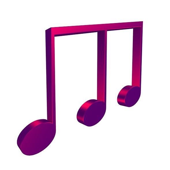 3D Musical Notes Symbols 55 pcs Low-poly 3D model_1