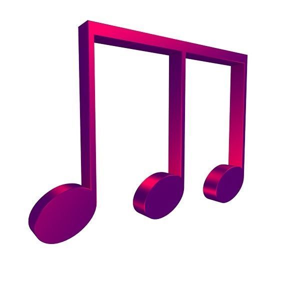 3D Musical Notes Symbols 55 pcs Low-poly 3D model_5