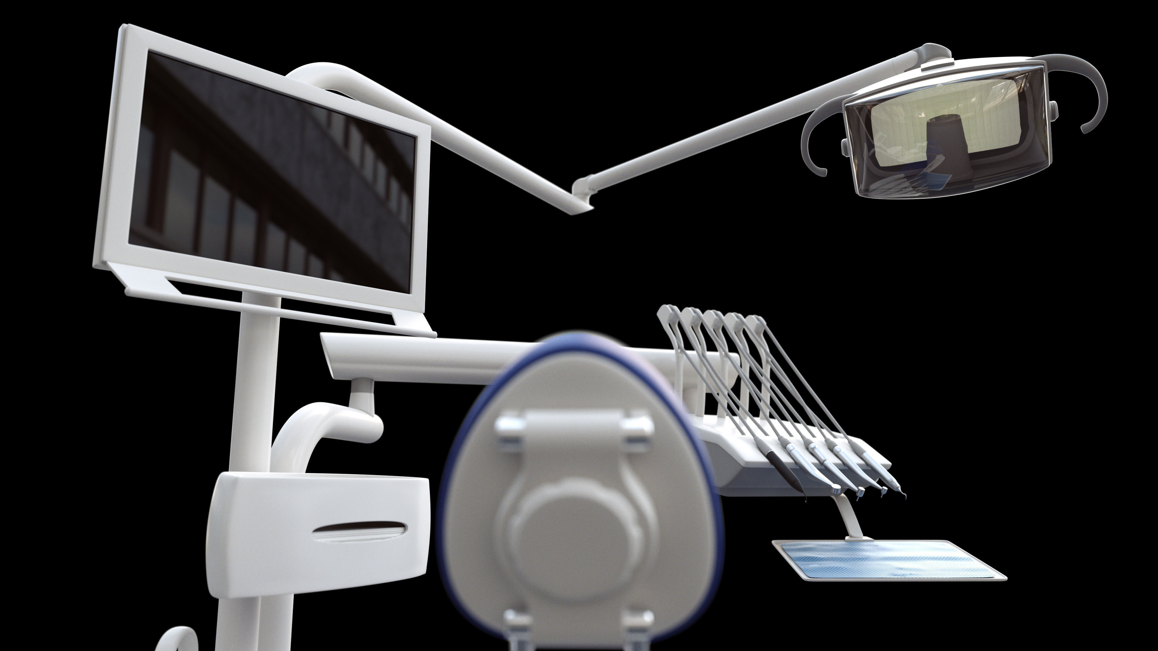 Dentist Chair rigged Low-poly 3D model_6