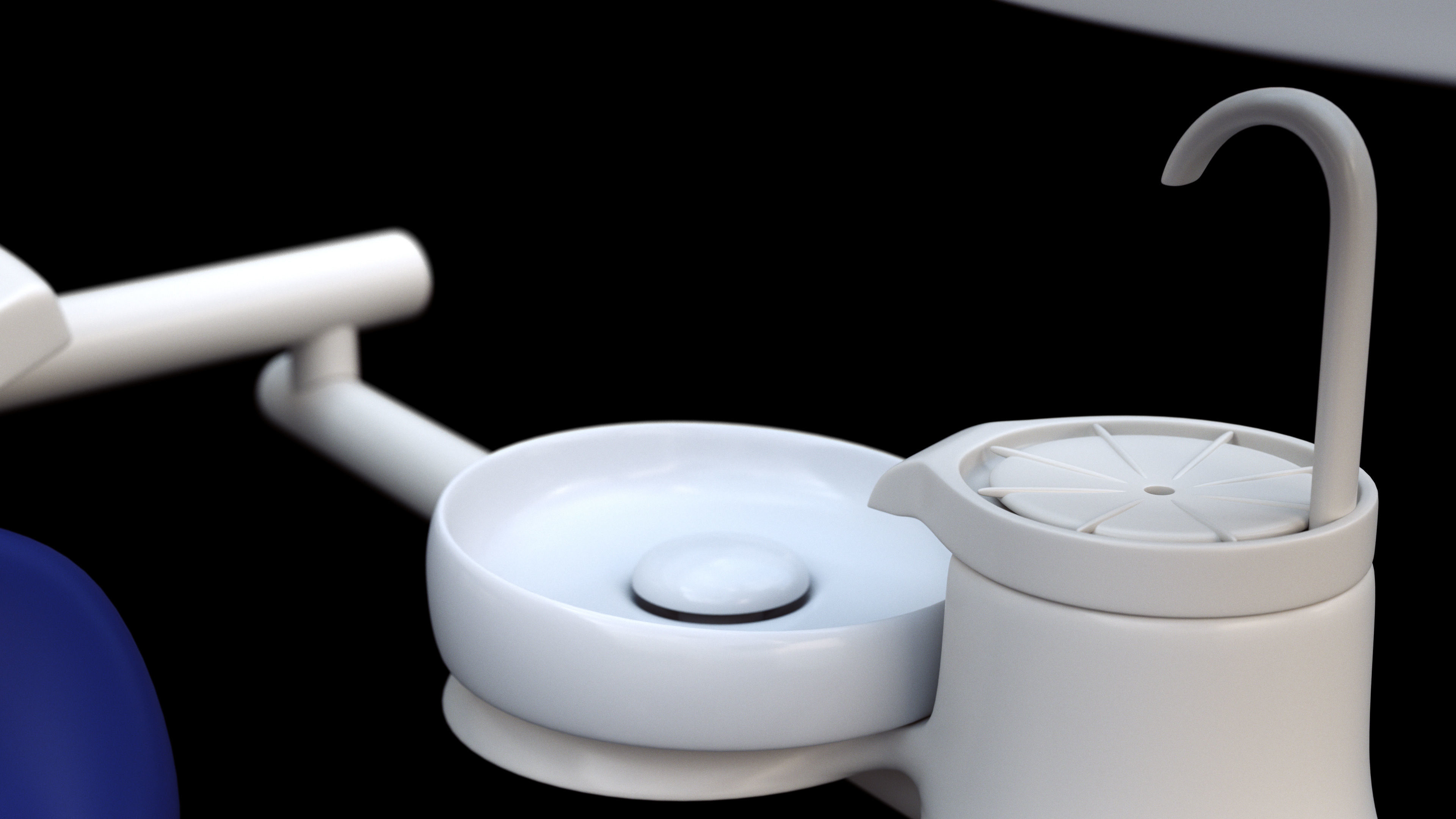 Dentist Chair rigged Low-poly 3D model_8