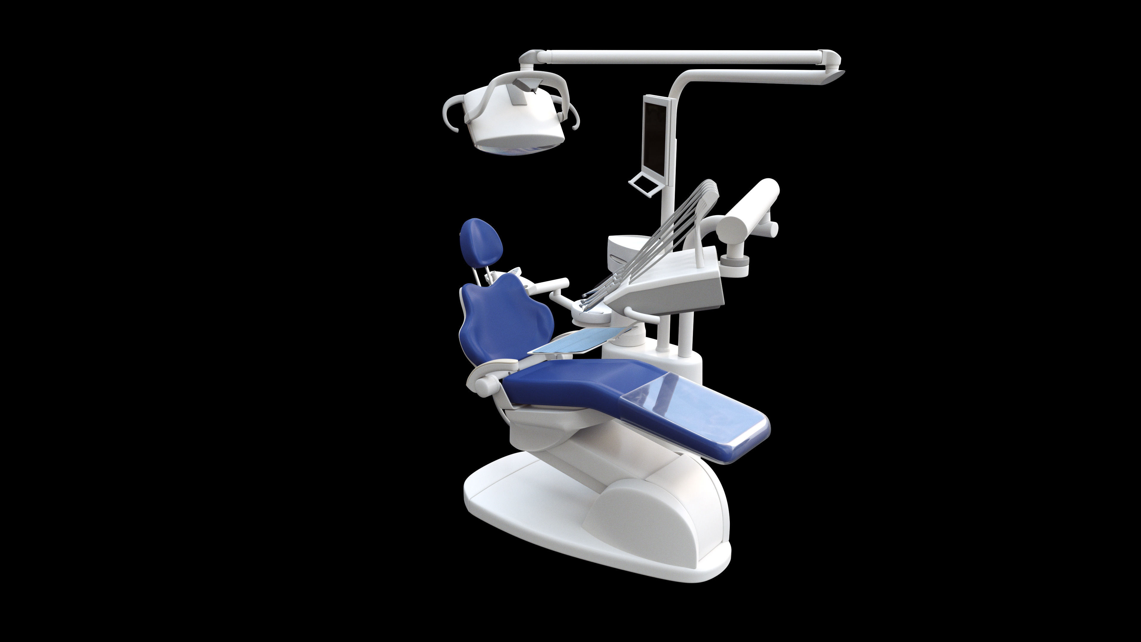 Dentist Chair rigged Low-poly 3D model_1