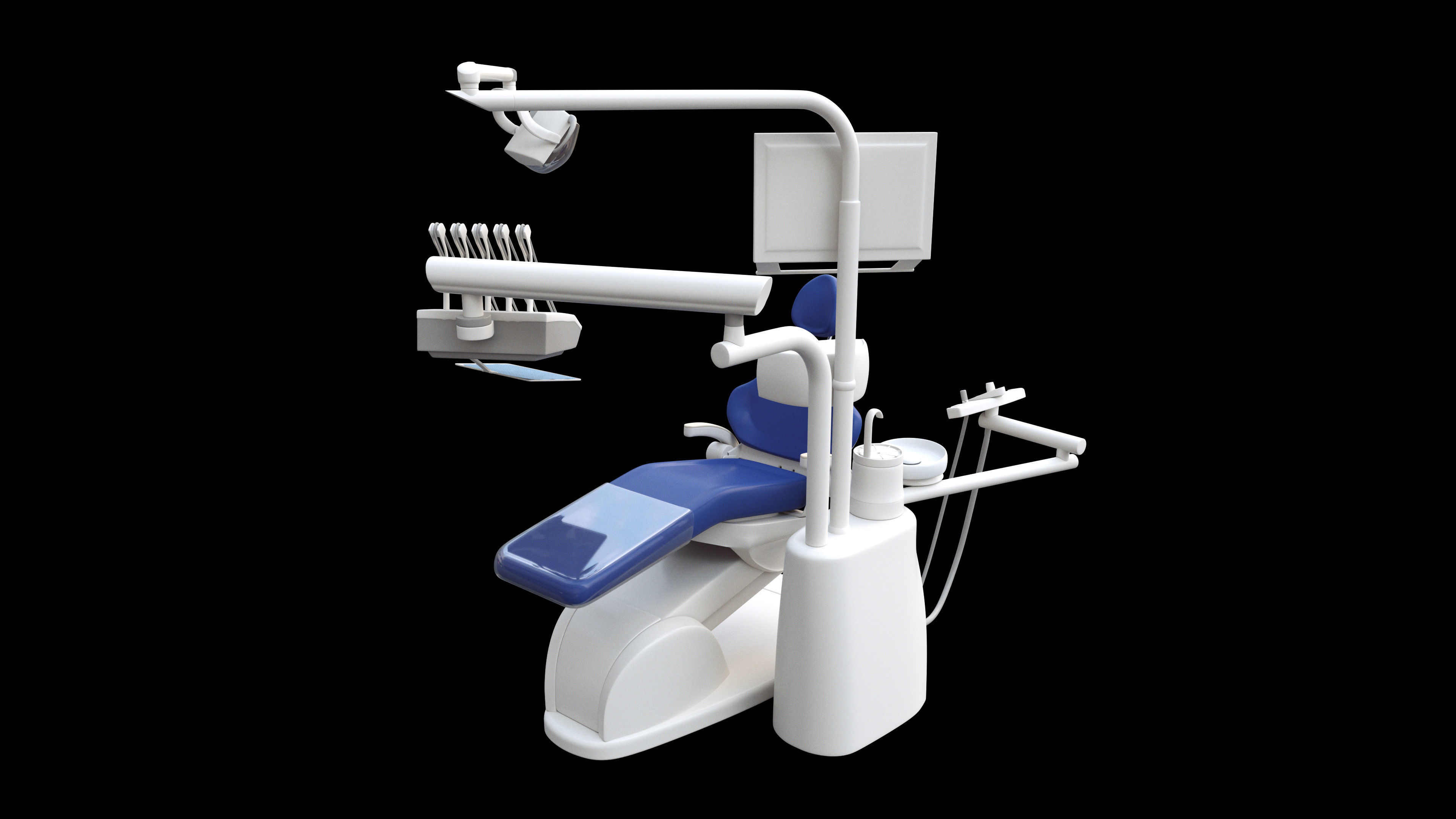 Dentist Chair rigged Low-poly 3D model_2