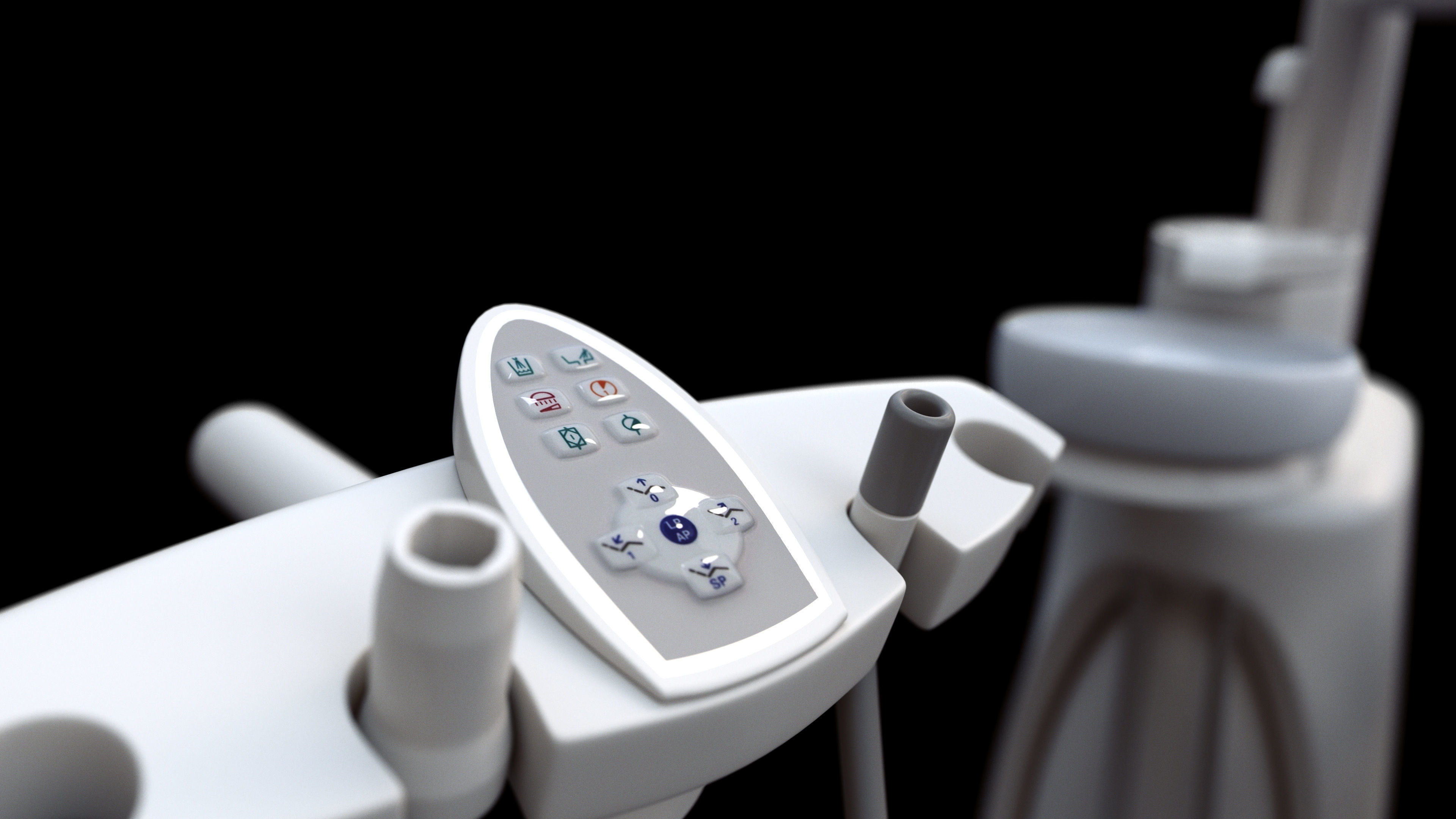 Dentist Chair rigged Low-poly 3D model_5