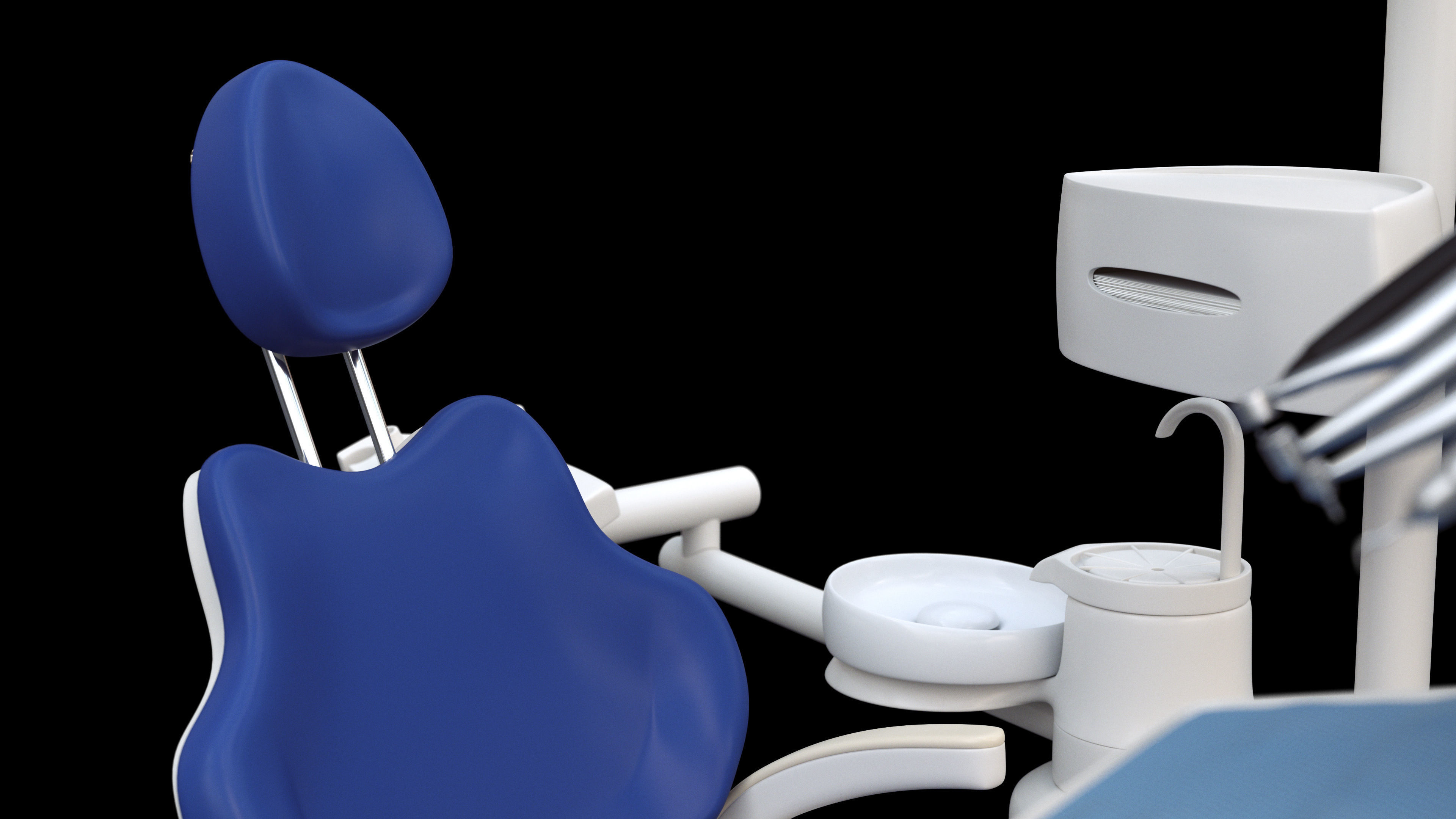 Dentist Chair rigged Low-poly 3D model_7