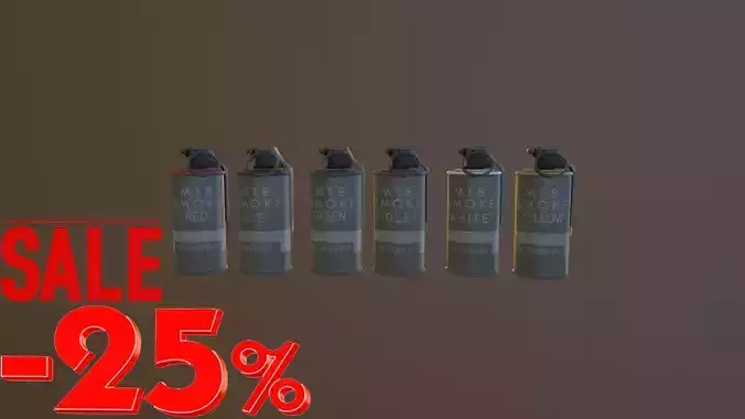 Grenade Six Flowers M18 Smoke Grenade USA PBR VR AR