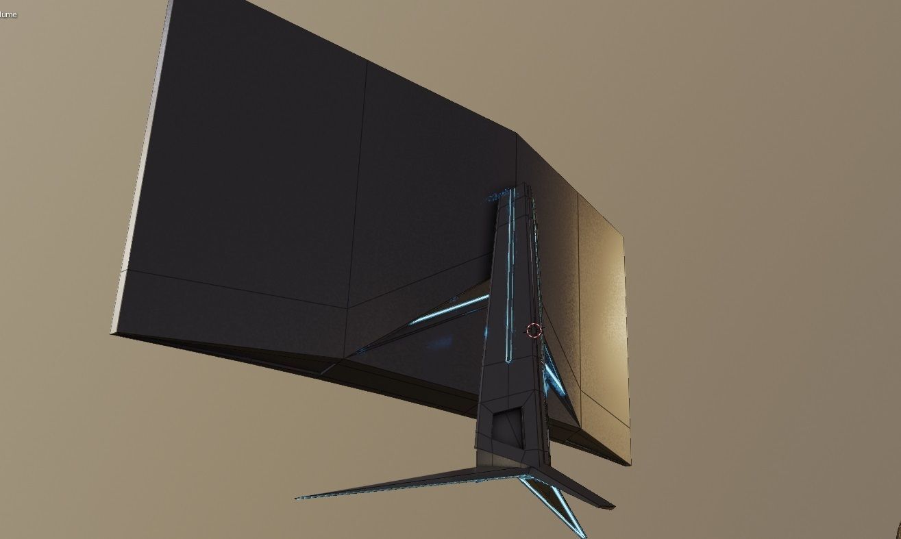 gaming monitor 3d model Low-poly 3D model_7