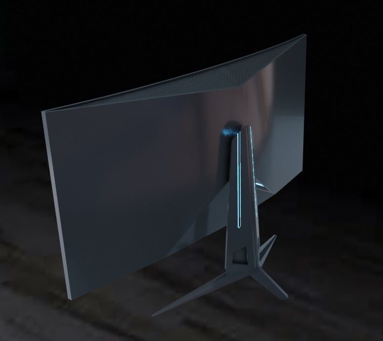 gaming monitor 3d model Low-poly 3D model_1