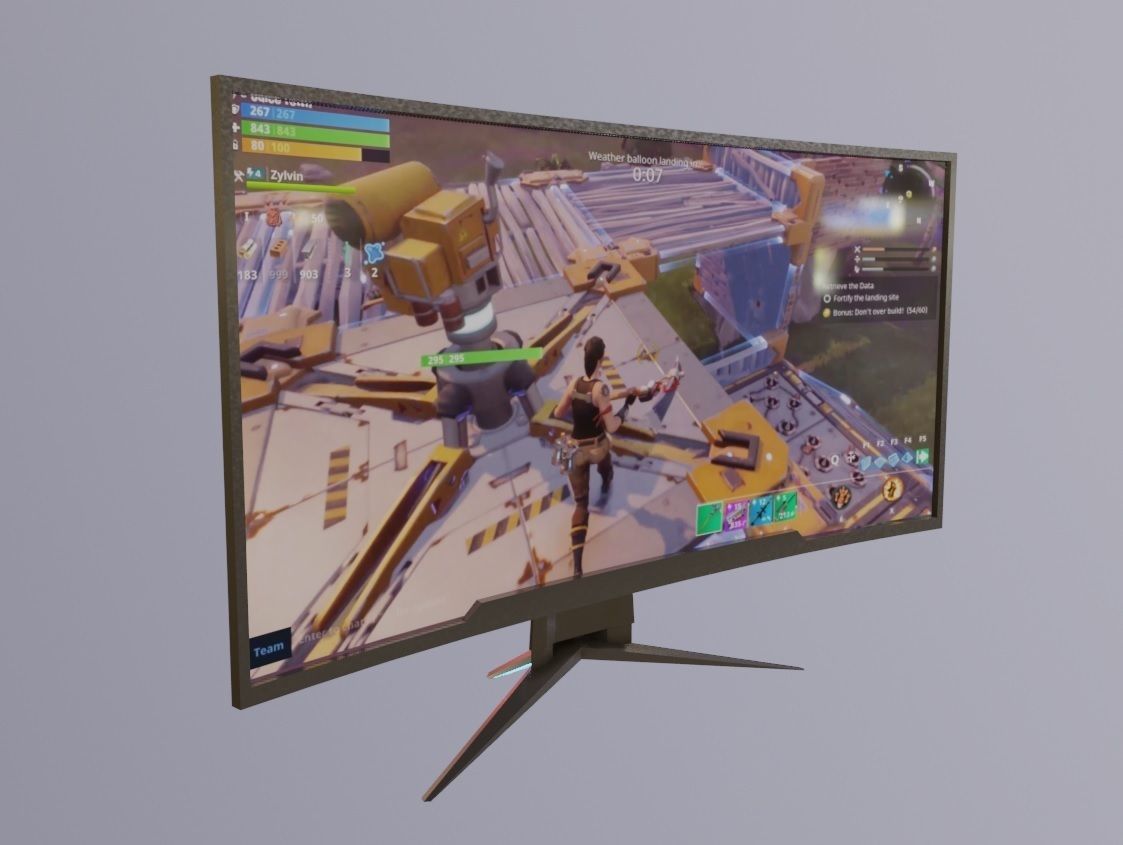 gaming monitor 3d model Low-poly 3D model_15