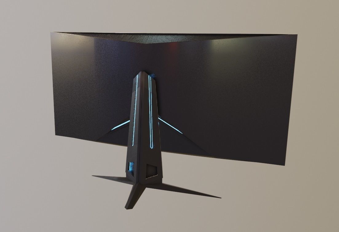 gaming monitor 3d model Low-poly 3D model_2