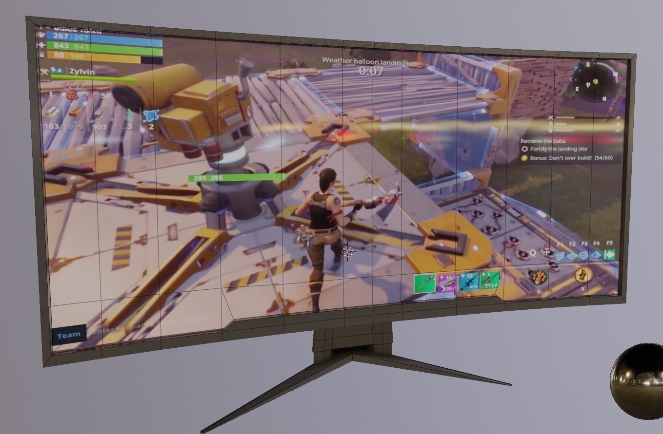 gaming monitor 3d model Low-poly 3D model_8