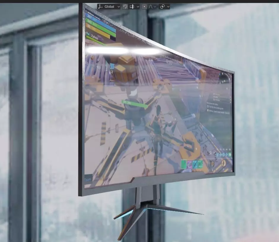 gaming monitor 3d model Low-poly 3D model_0