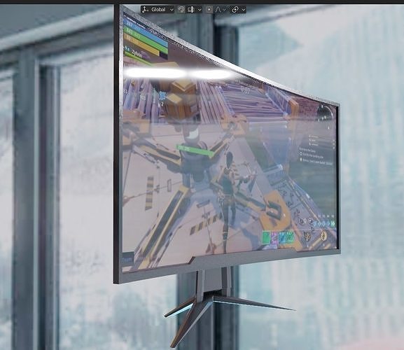 gaming monitor 3d model Low-poly 3D model