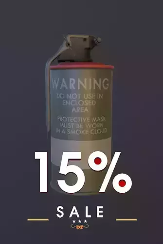 Red M18 Smoke Grenade USA PBR VR AR Games 3D model