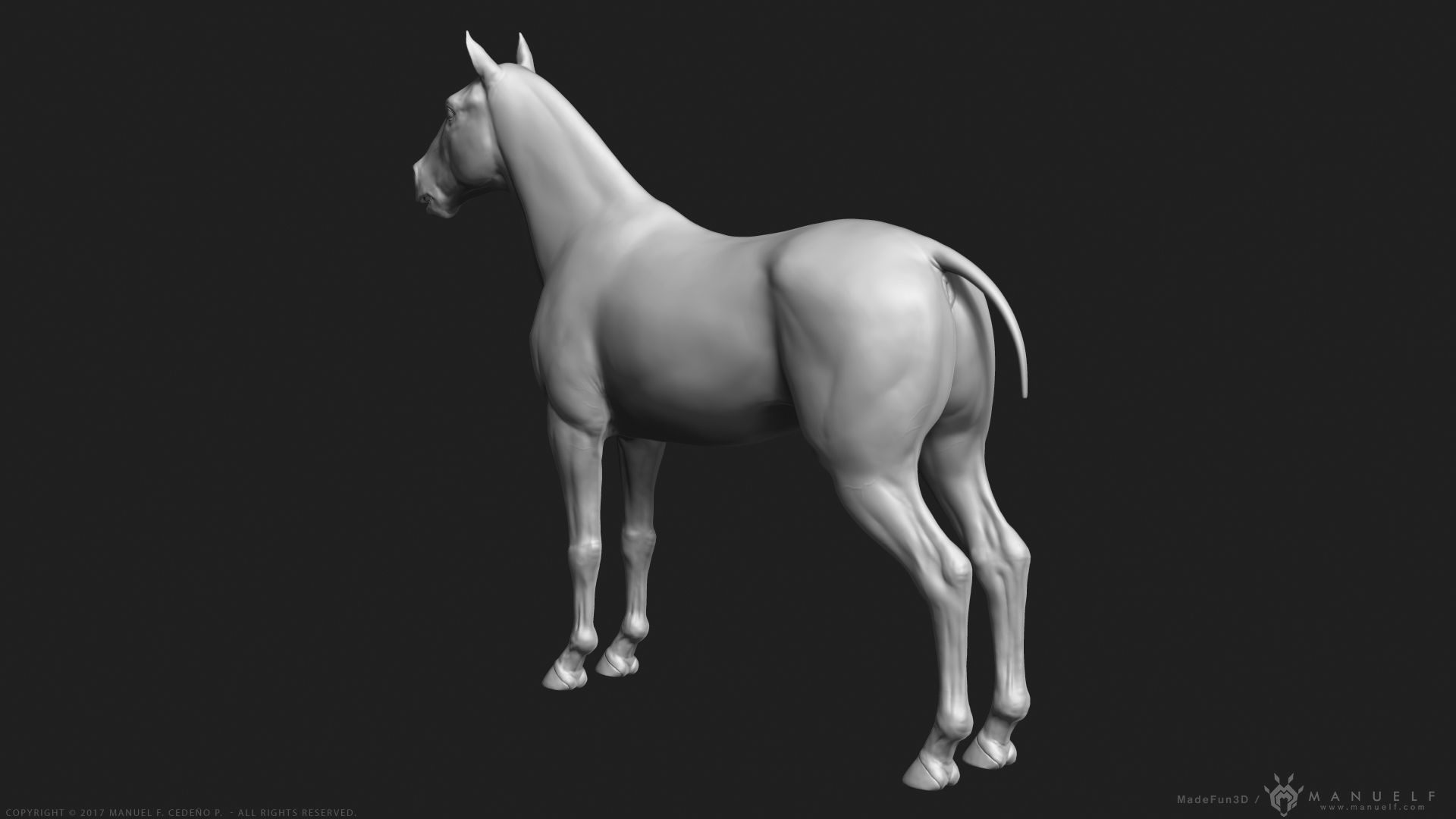 Horse  -  Highpoly Sculpture 3D model_6