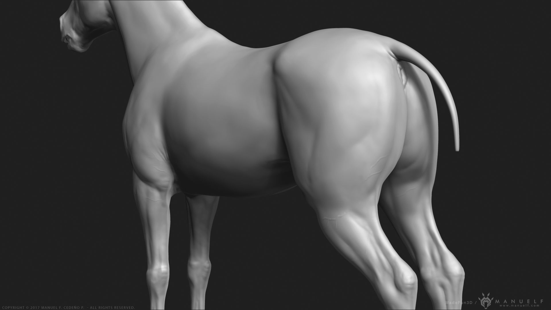 Horse  -  Highpoly Sculpture 3D model_7