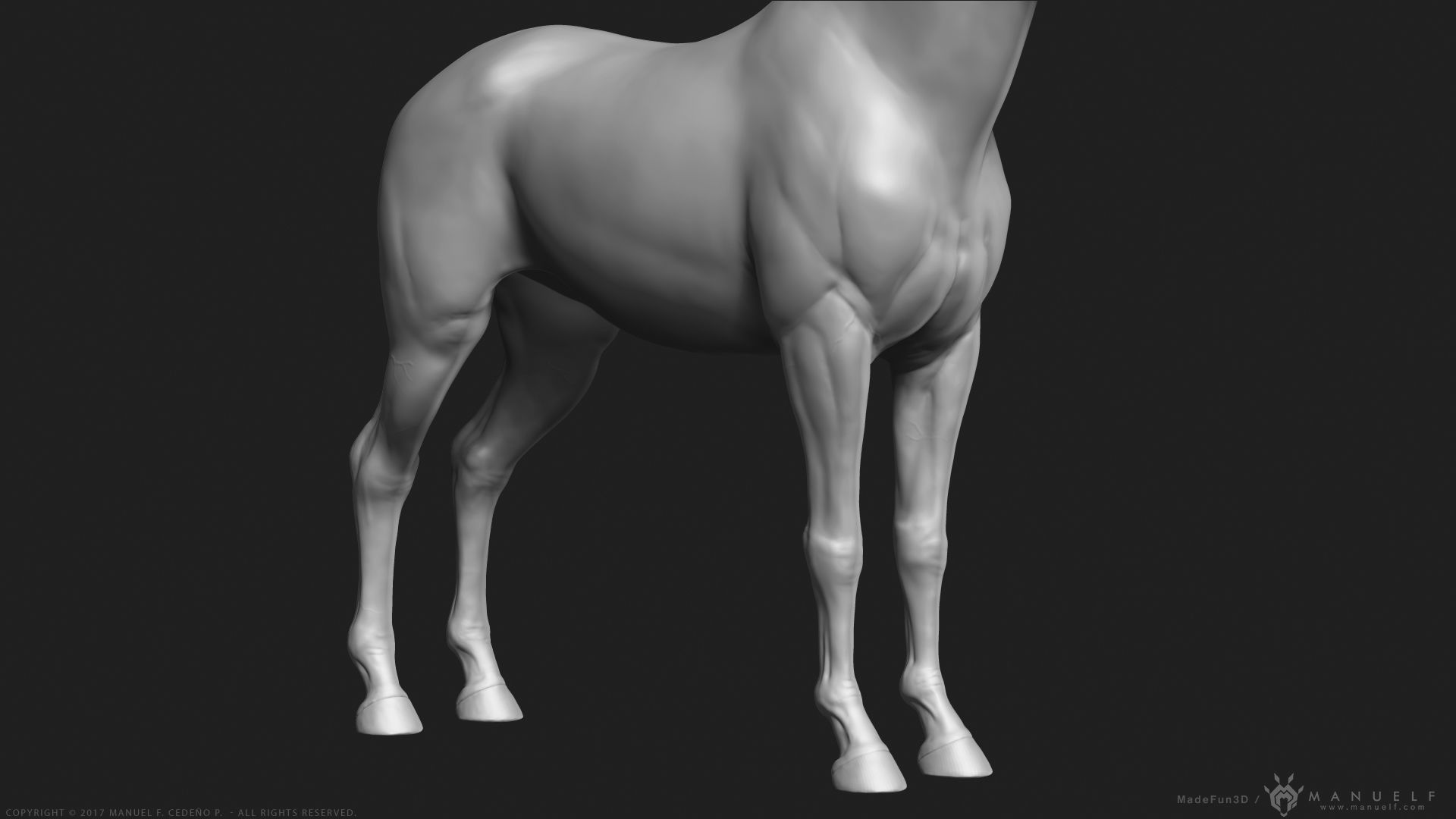 Horse  -  Highpoly Sculpture 3D model_9