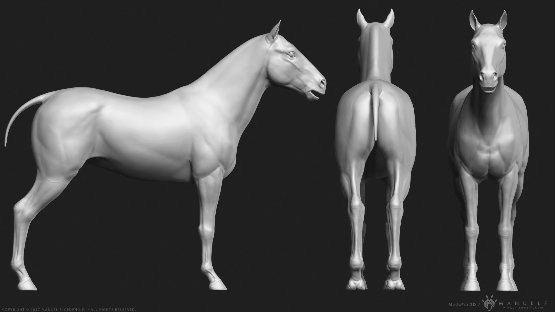 Horse  -  Highpoly Sculpture 3D model_3