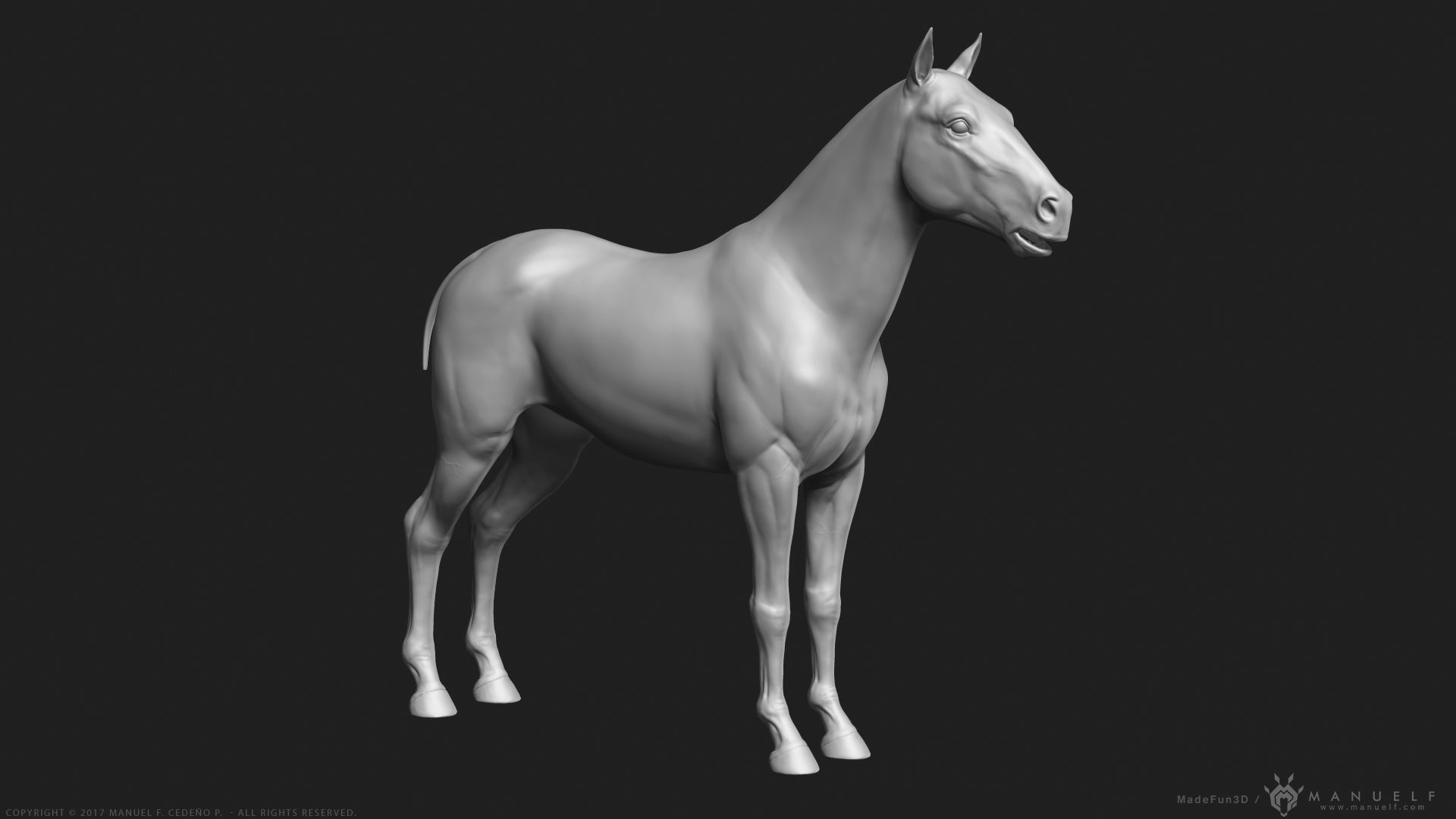 Horse  -  Highpoly Sculpture 3D model_1