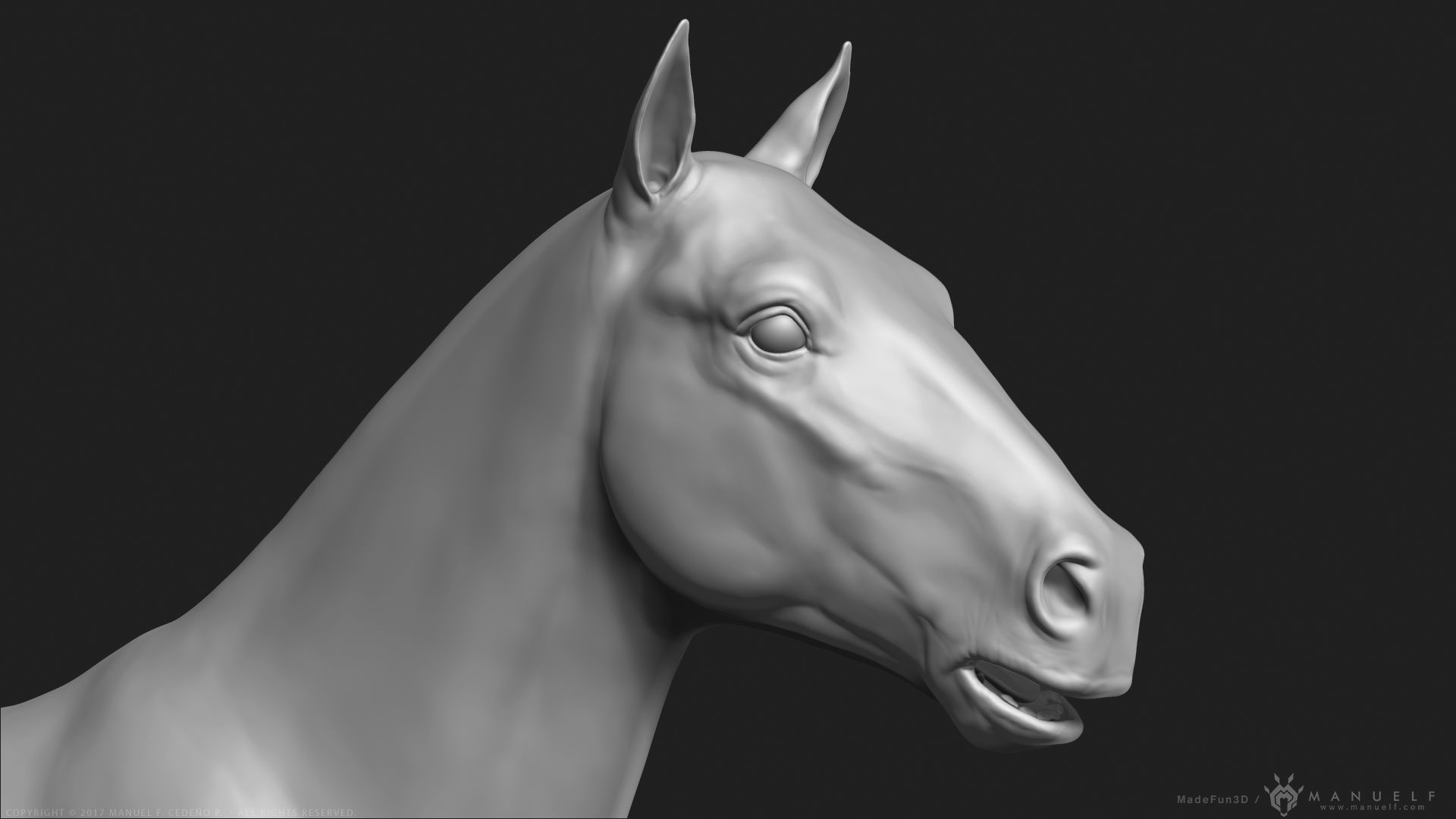 Horse  -  Highpoly Sculpture 3D model_4