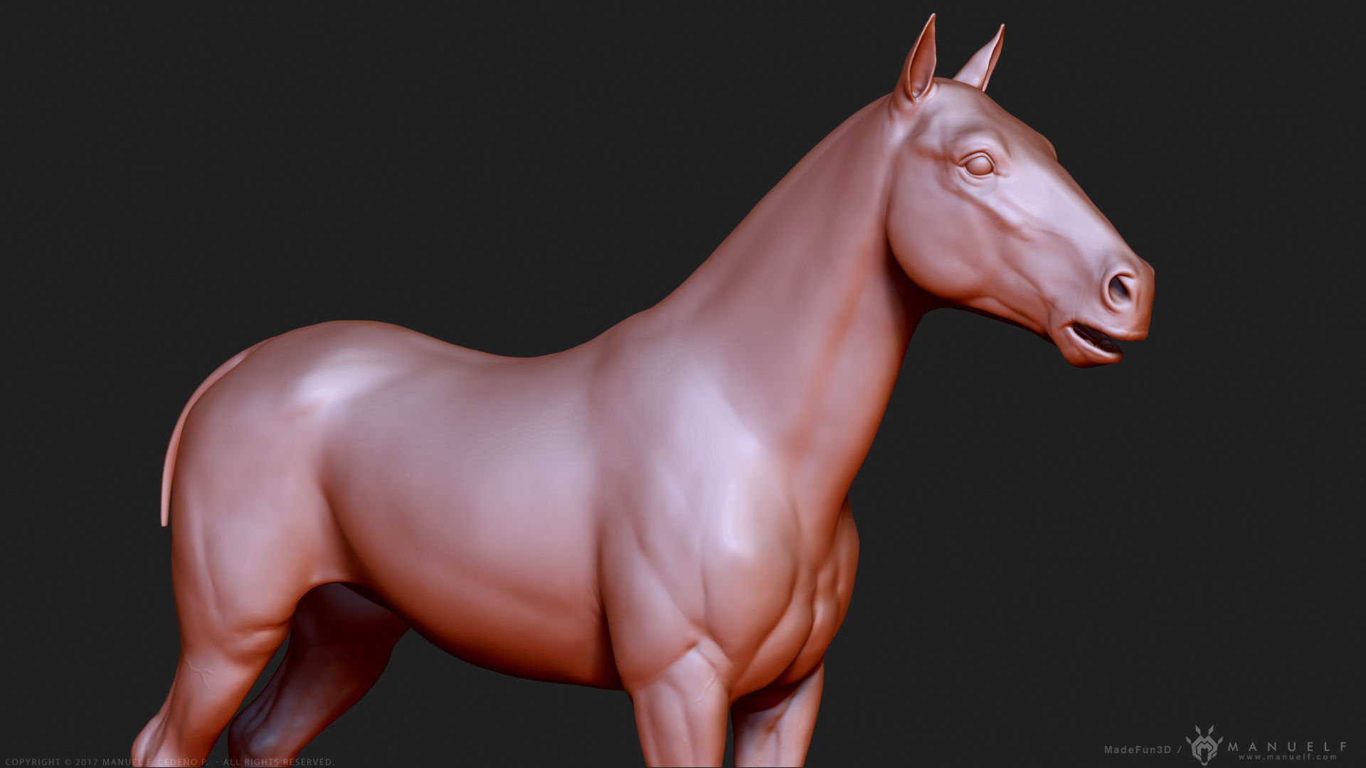 Horse  -  Highpoly Sculpture 3D model_2