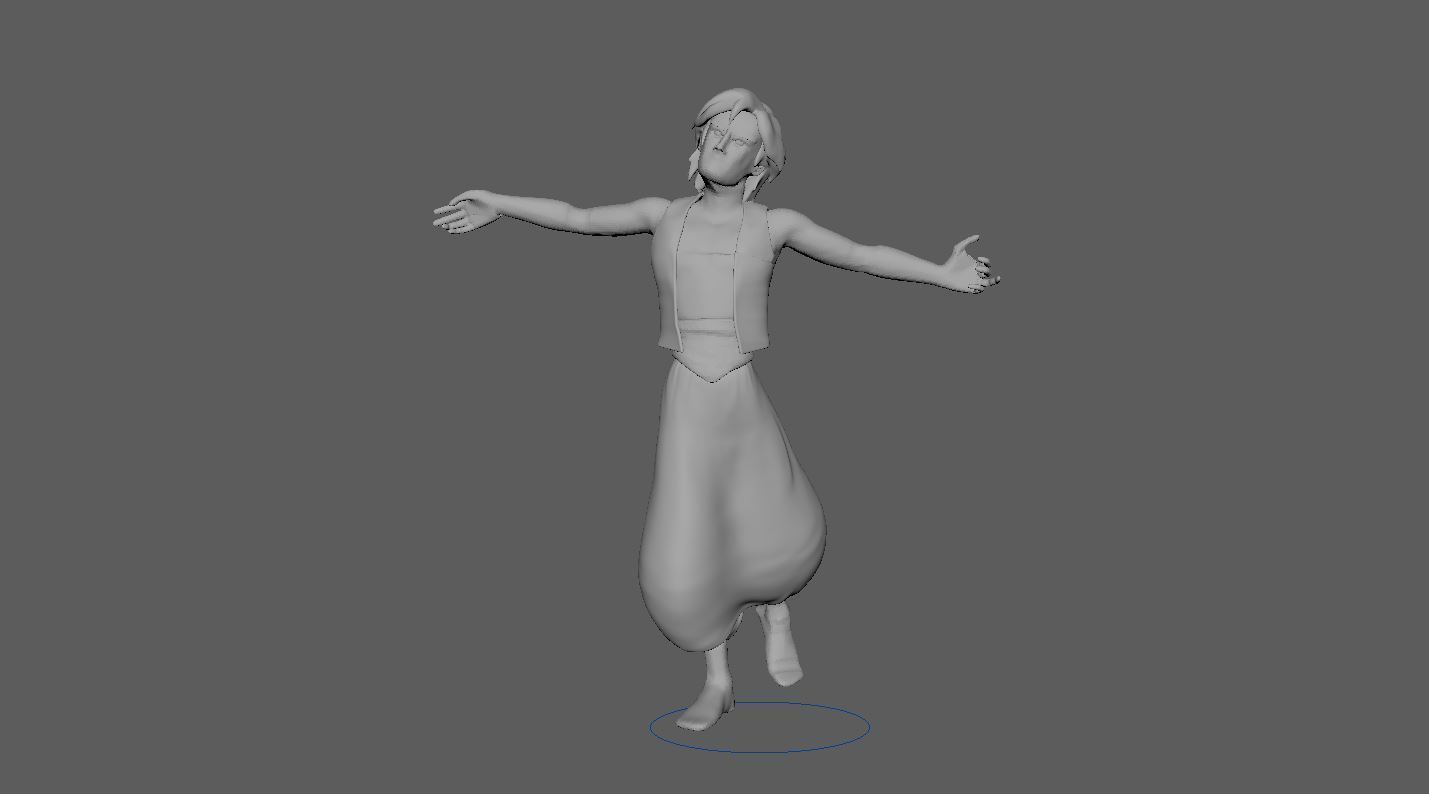 Aladdin Cartoon  - 3D Production Model Rigged Low-poly 3D model_16