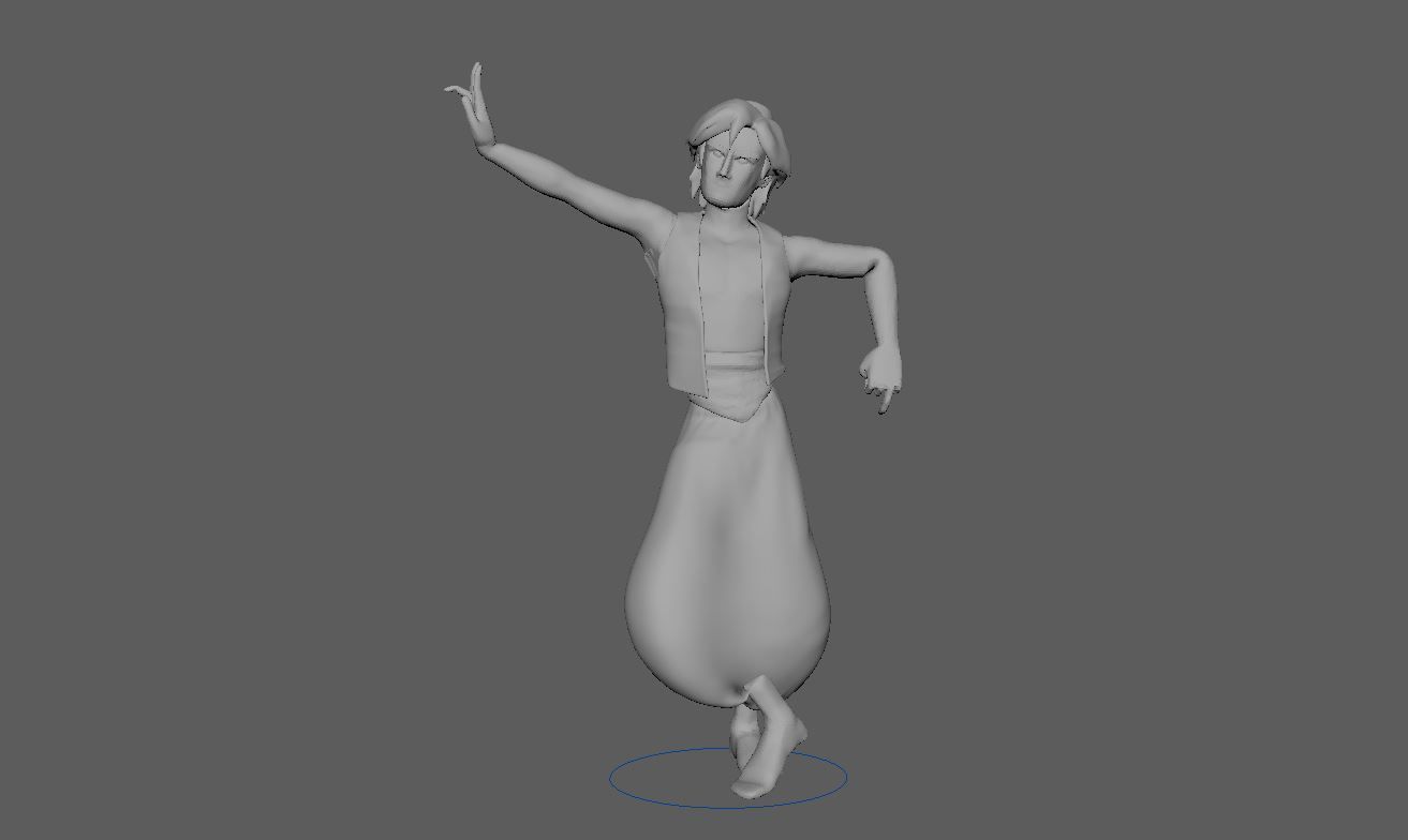 Aladdin Cartoon  - 3D Production Model Rigged Low-poly 3D model_11