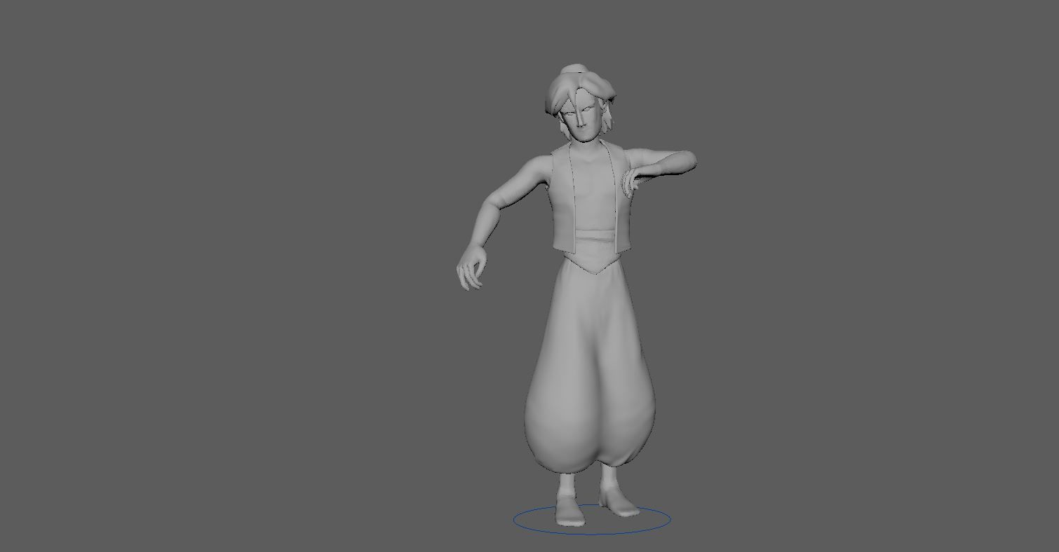 Aladdin Cartoon  - 3D Production Model Rigged Low-poly 3D model_17