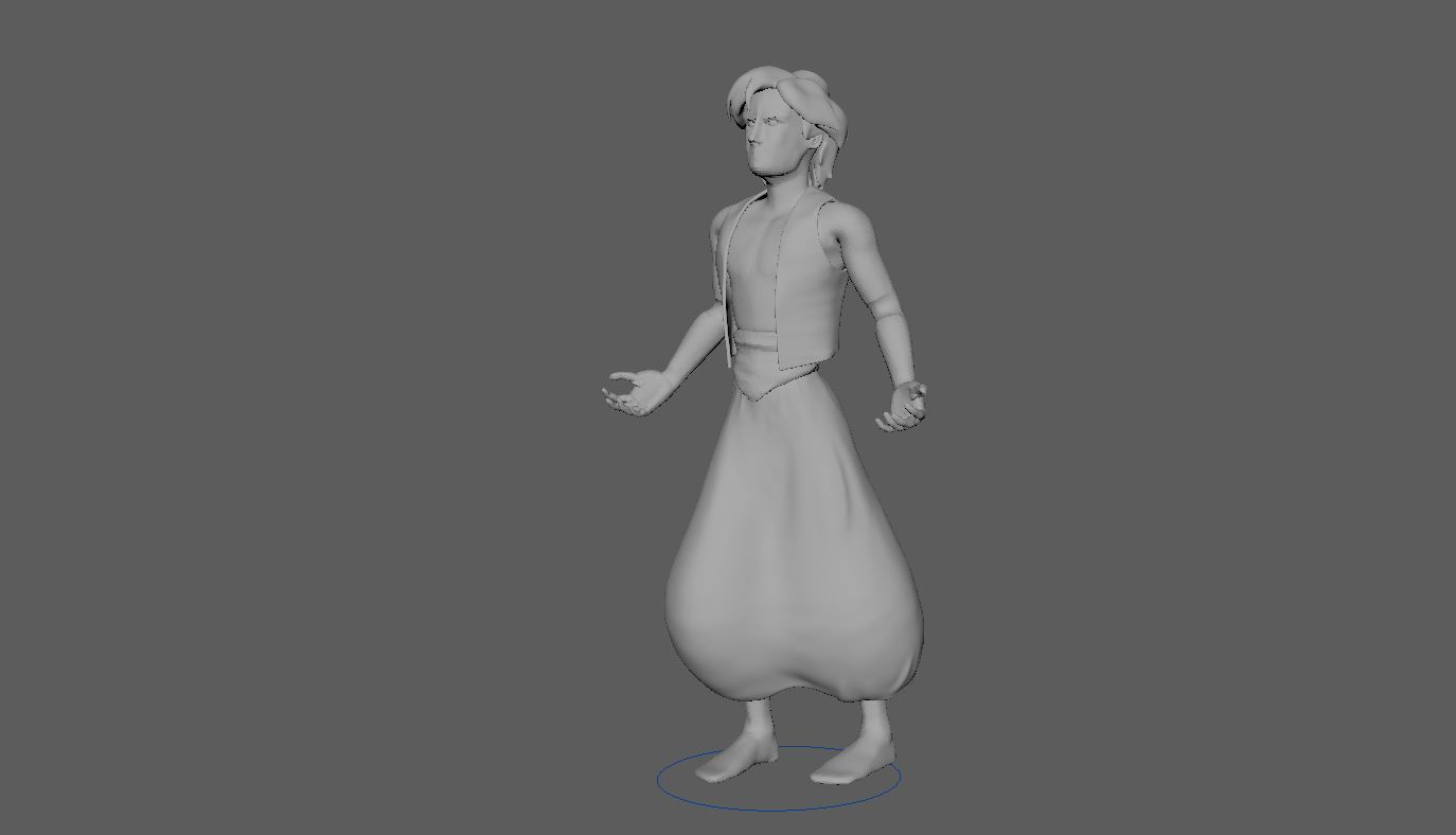 Aladdin Cartoon  - 3D Production Model Rigged Low-poly 3D model_18