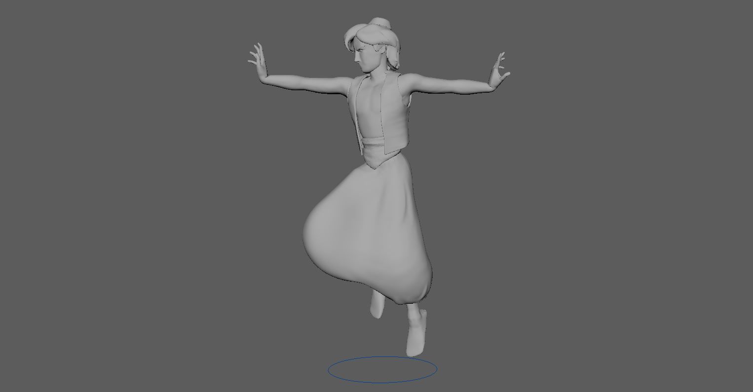 Aladdin Cartoon  - 3D Production Model Rigged Low-poly 3D model_21