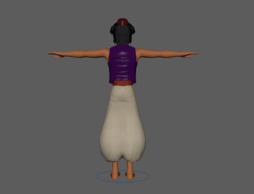 Aladdin Cartoon  - 3D Production Model Rigged Low-poly 3D model_3