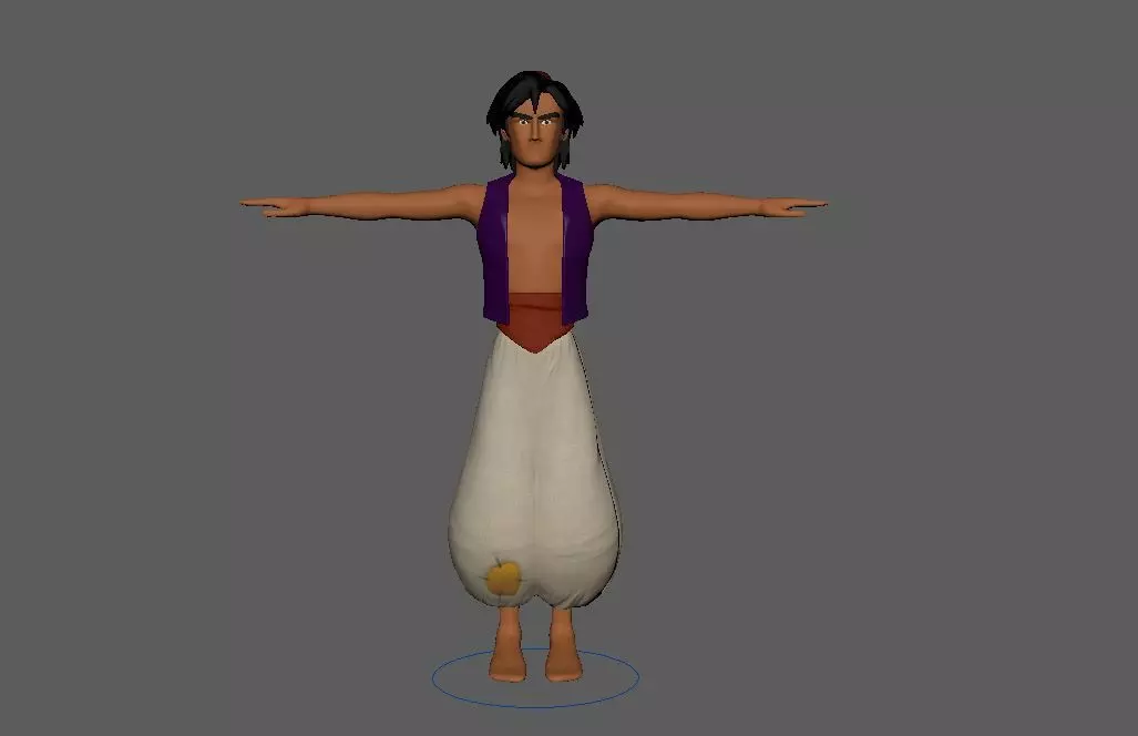 Aladdin Cartoon  - 3D Production Model Rigged Low-poly 3D model_0