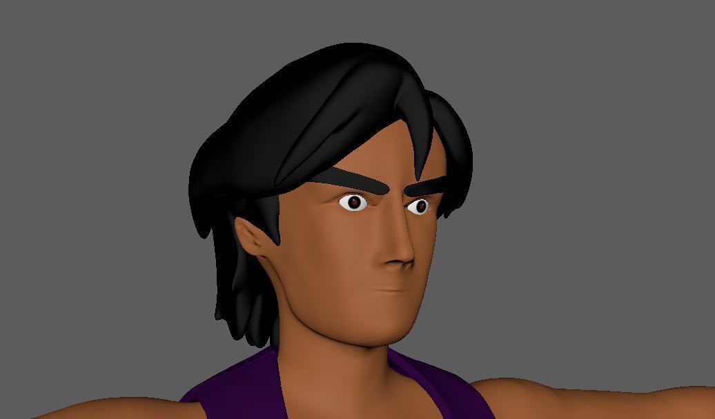 Aladdin Cartoon  - 3D Production Model Rigged Low-poly 3D model_5