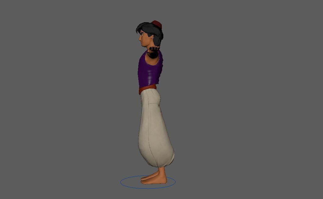Aladdin Cartoon  - 3D Production Model Rigged Low-poly 3D model_4