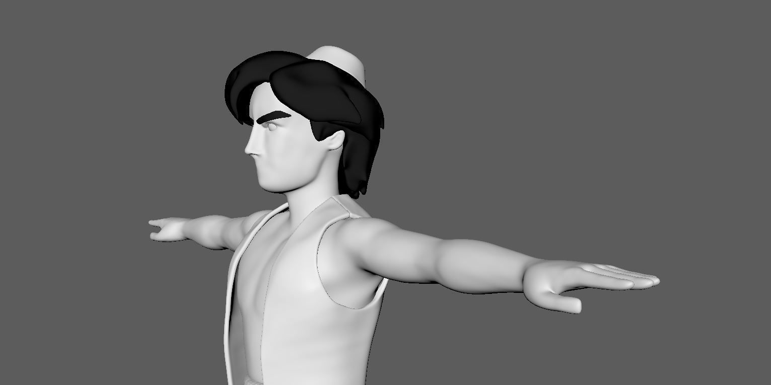Aladdin Cartoon  - 3D Production Model Rigged Low-poly 3D model_14