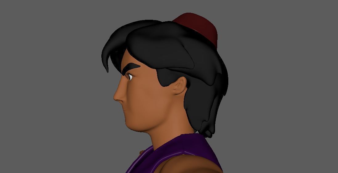 Aladdin Cartoon  - 3D Production Model Rigged Low-poly 3D model_8