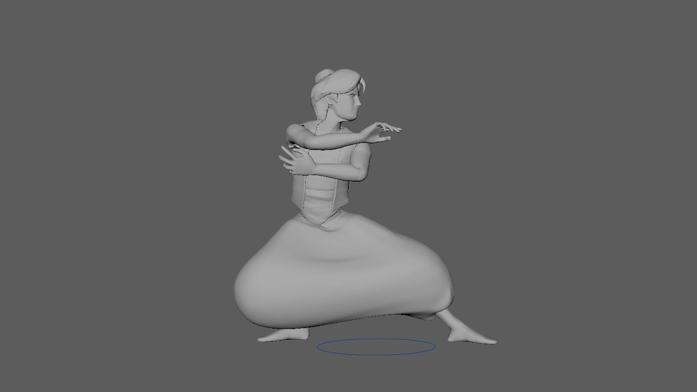 Aladdin Cartoon  - 3D Production Model Rigged Low-poly 3D model_20