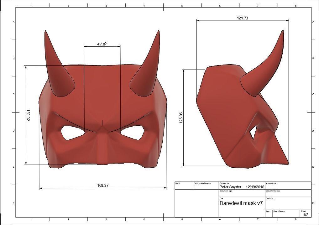 Daredevil Mask 3D print model_4
