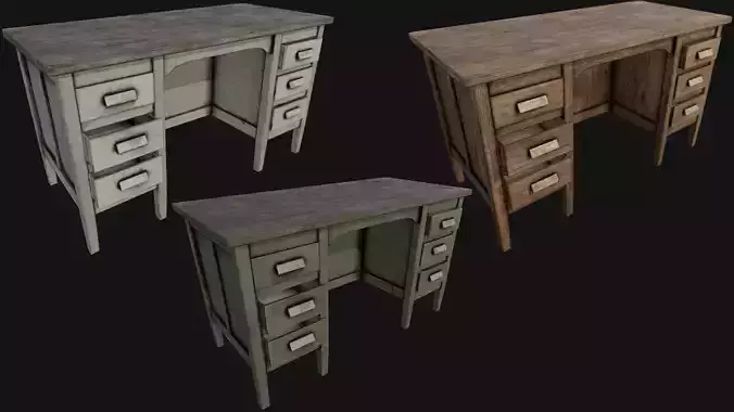 Old Office Table PBR Low-poly 3D model