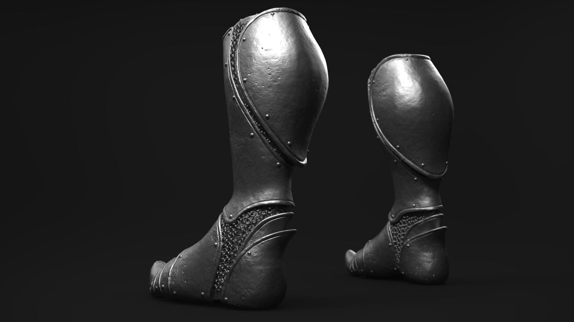Set of Armored Footwear 3D model_19