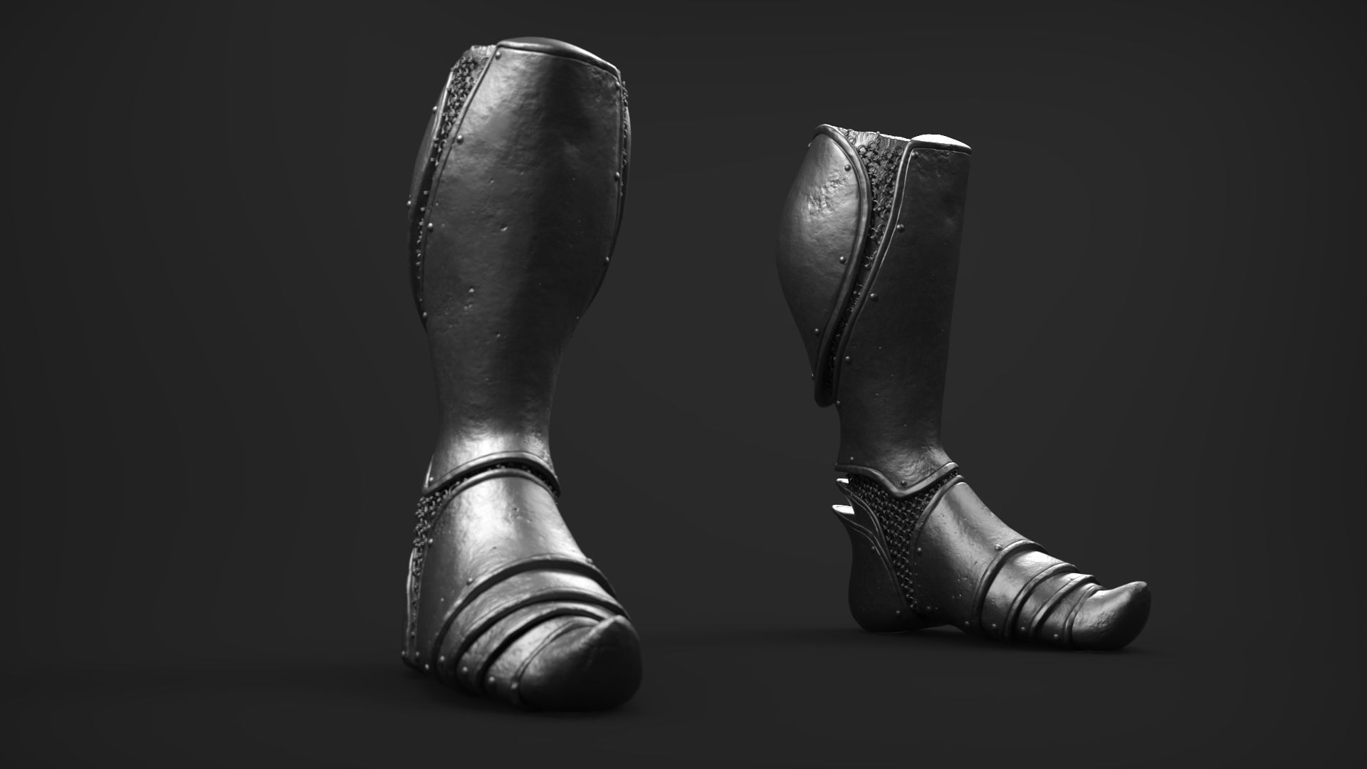 Set of Armored Footwear 3D model_18
