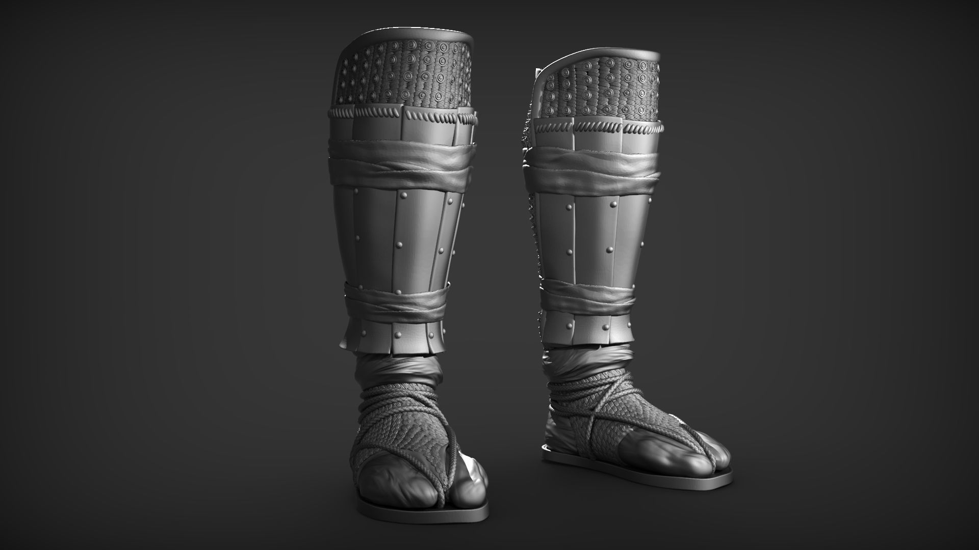 Set of Armored Footwear 3D model_6