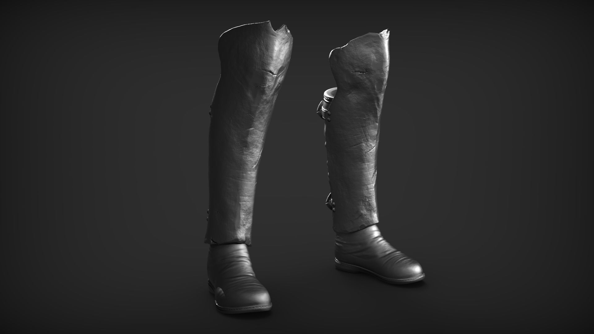 Set of Armored Footwear 3D model_8