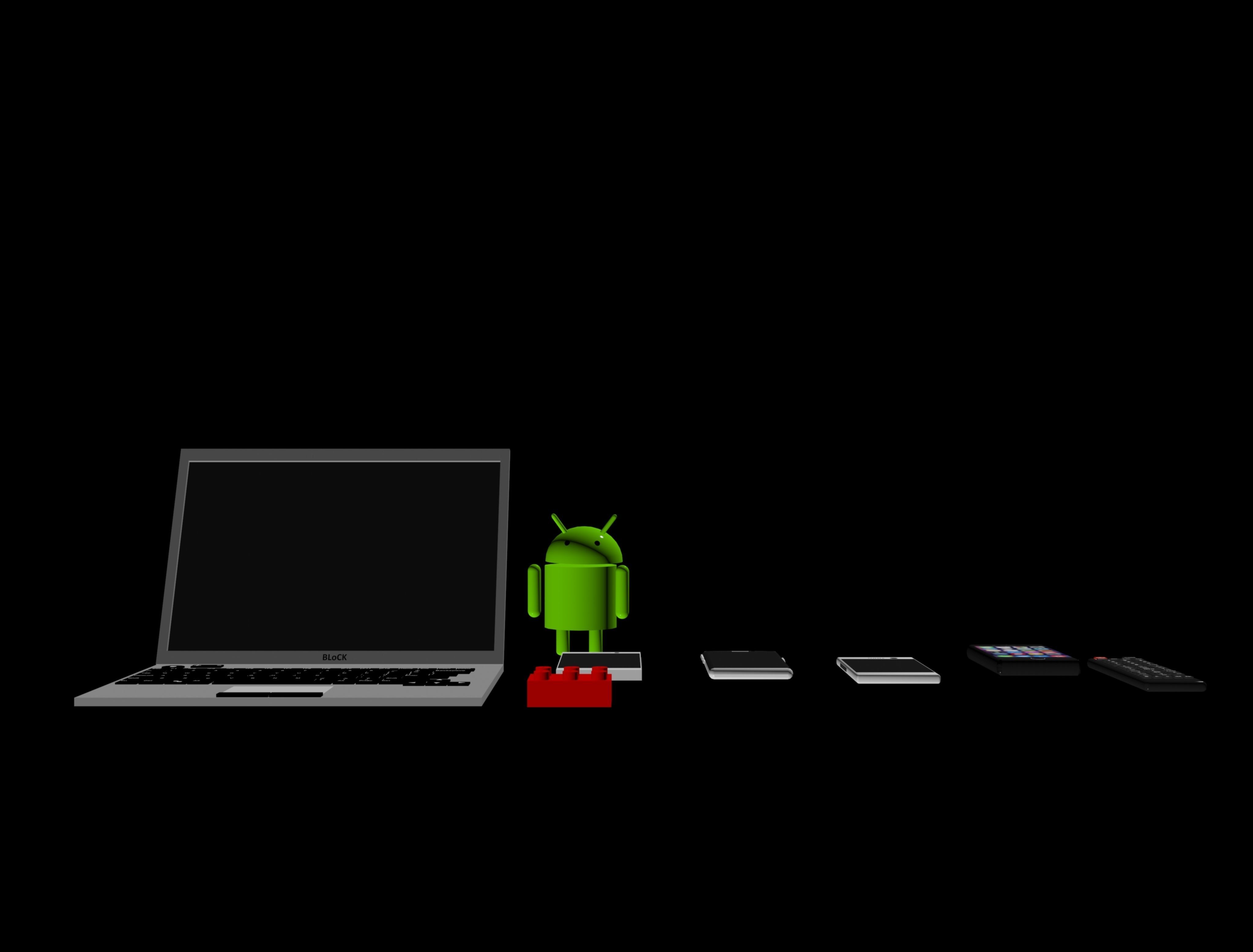 Low Poly Gadgets laptop with android Free low-poly 3D model_5